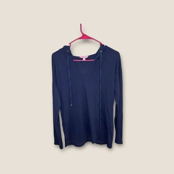Lilly Pulitzer Blue Pullover Hoodie Casual Basic Size Medium - Picture 1 of 6